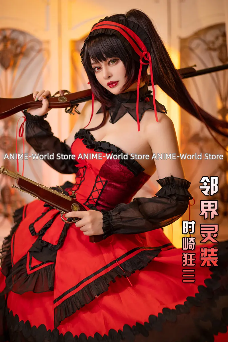 Anime DATE A LIVE Nightmare Tokisaki Kurumi Cosplay Costumes Fancy Lolita Girl Princess Dress Halloween