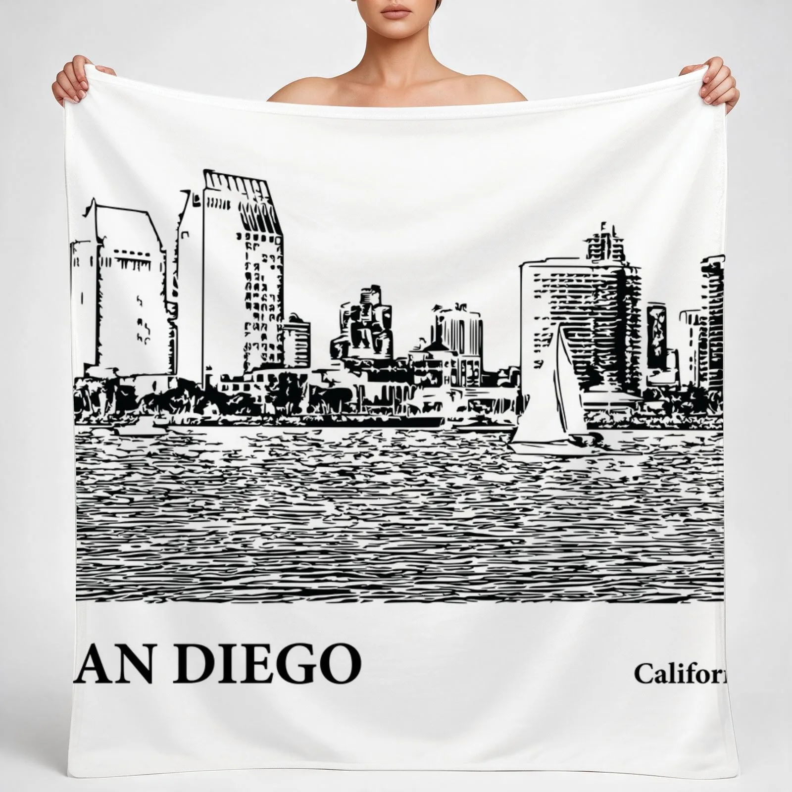 San Diego California Throw Blanket couch cozy soft plush fuzzy picnic outdoor blanket