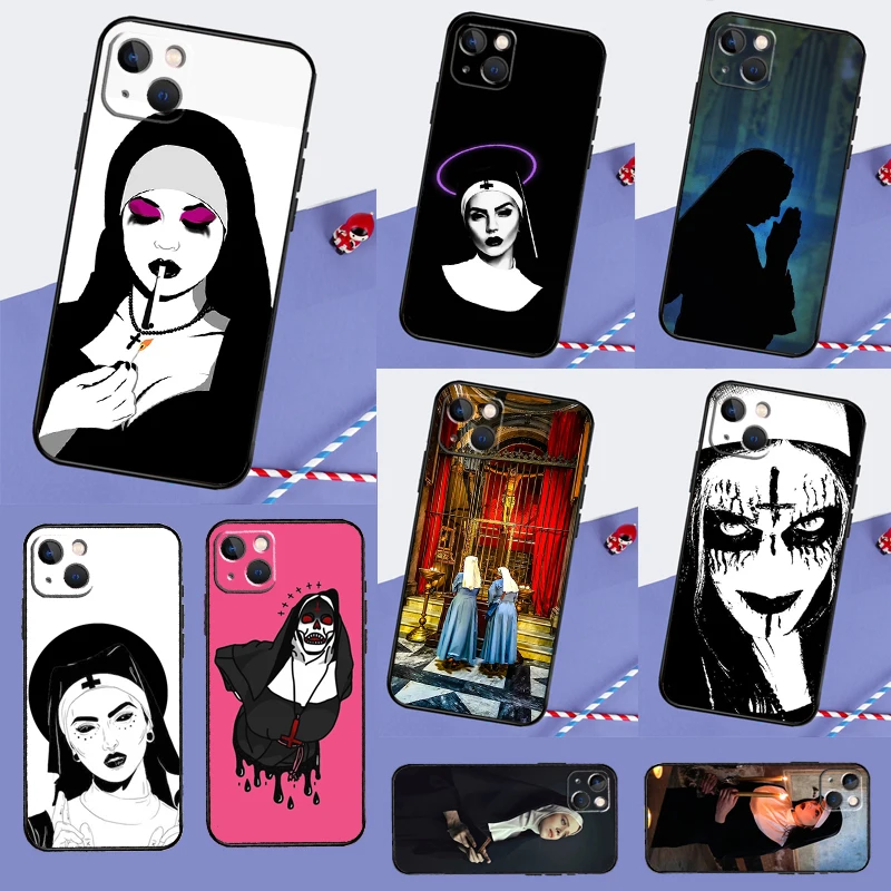 Girl Sister Style Nun Sexy Phone Case For iPhone 16 Pro Max 13 12 Mini 11 14 Pro Max XR 16 Plus 16e 15 Pro Back Cover