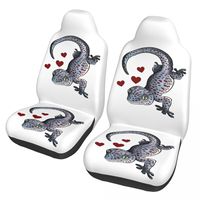 Gecko Love - Smiling Crested 2 Front Car Seat Covers for Cars Auto SUV Universal Protector Accessories