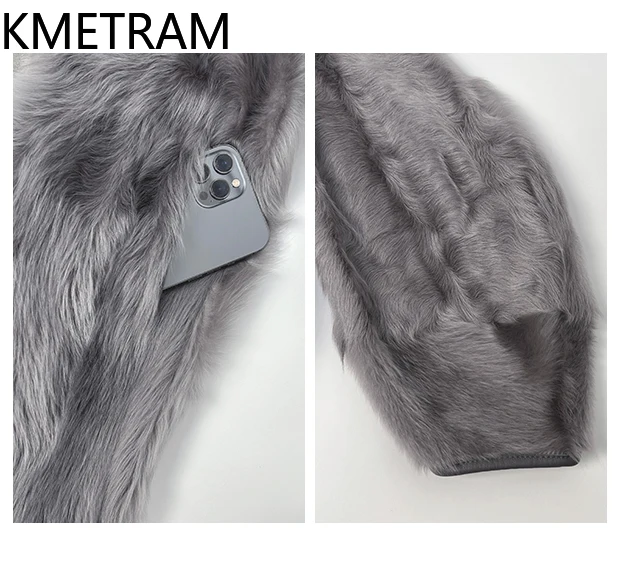 Natural Wool Sheepskin Double Faced Fur Jacket Woman 2025 Luxury Grey Reversible Real Fur Coat Winter Clothes шуба женская