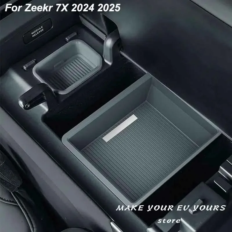 For Zeekr 7X 2024 2025 Central Control Armrest Double Layer Storage Box Interior Accessories