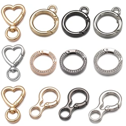 5pcs Heart Gourd O Ring Spring Clasps Connector Openable Carabiner For DIY Handbags Keychains Buckles Carabiner Jewelry Making
