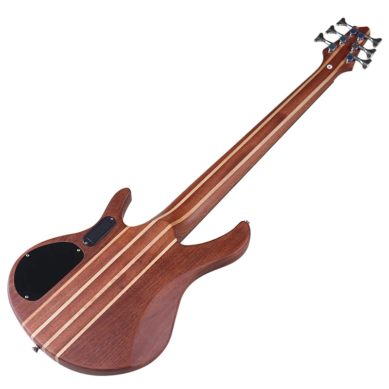 Fretless 6 String Electric Bass Guitar 5 String Active Guitarra Solid Saplele Wood Body  43 Inch Bass Guitar High Grade