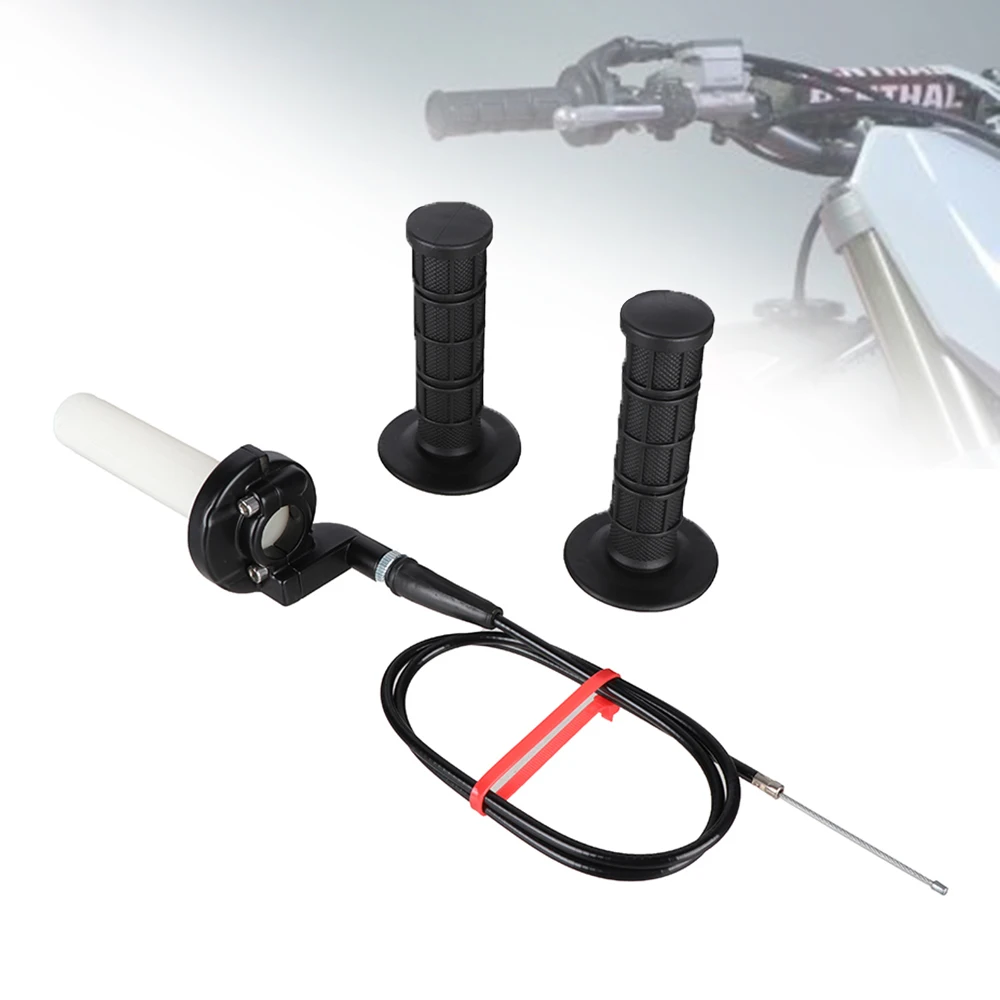 

Universal 22mm Motorcycle Grips Throttle Accelerator Cable Set For CRF YZF KXF SXF SSR SDG BSE Pit Dirt Bike Motocross Enduro