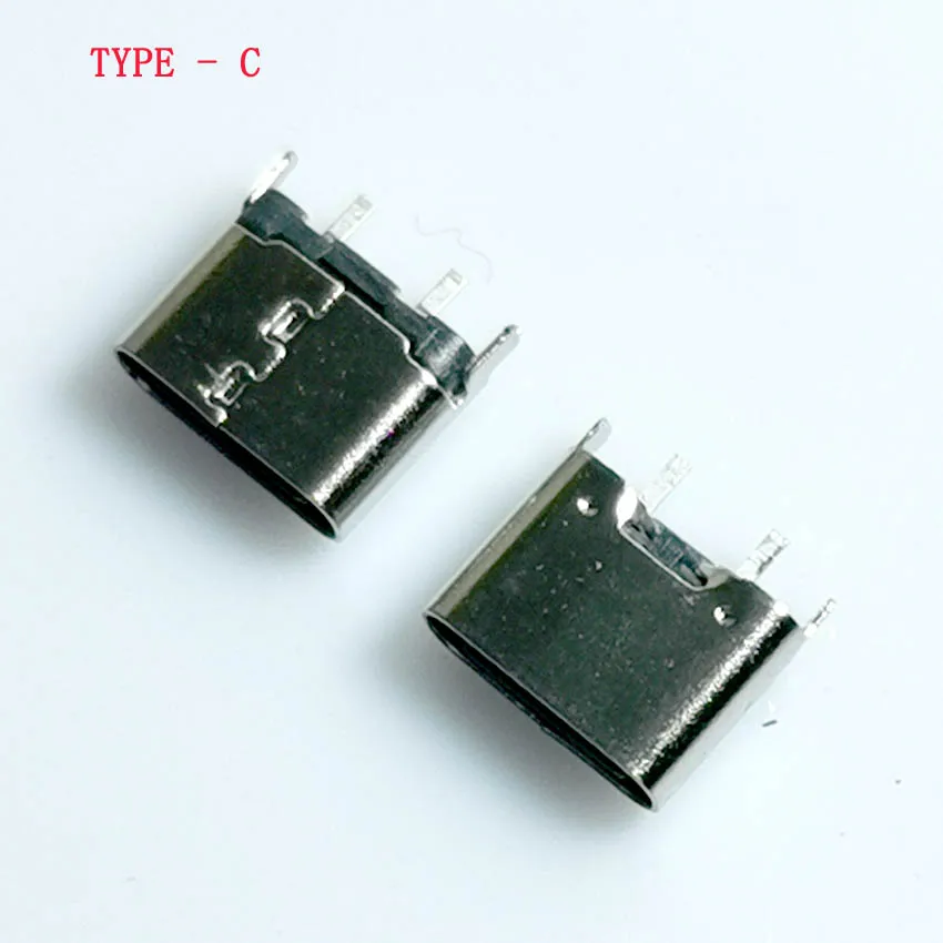 5PCS USB Type-C Female Base 2Pin/ 6Pin Short Body 6.5 Vertical 180 Degree Plug-in Board Simple Charging Model