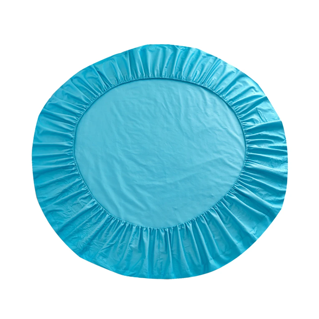 Round Bed Sheet Cover 25cm Depth 200*200cm Solid Color Fitted Sheets 16 Colors Available - Blue