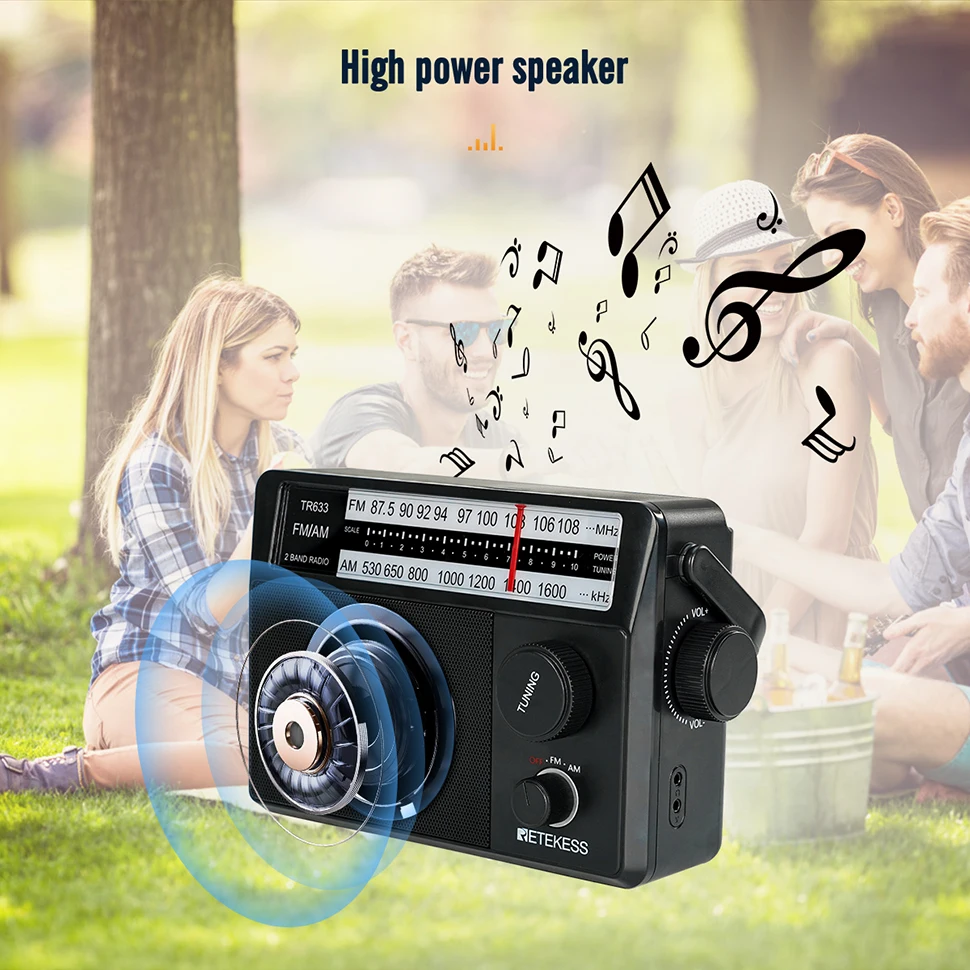 Retekess tr633 radio fm tragbare radios bin fm wiederauf ladbare batterie betriebene radio suche anzeige lampe großformat iges senior home