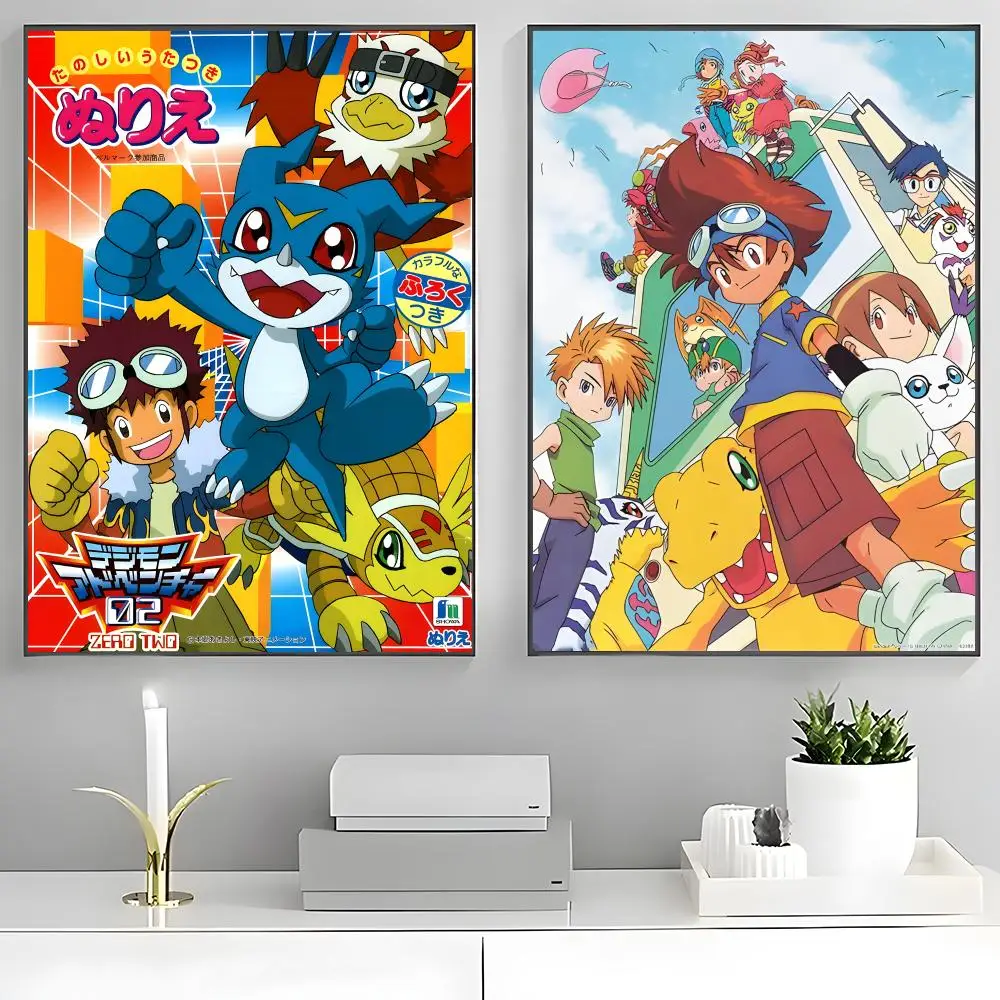 Franchise Digimon Poster Poster Stickers Painting Mural HD Wall Decals for Bedroom Living Room Home Self-Adhesive