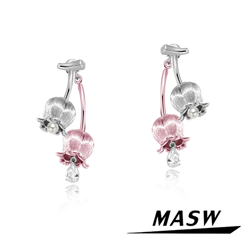

MASW Original Design Personality Sweet Flower Earrings For Women 2025 Trend New Trendy Jewelry Popular Hot Sale Accessories