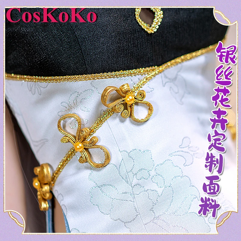 CosKoKo Emilia Cosplay Anime Re: życie w innym świecie od zerowego kostiumu eleganckiego Cheongsam impreza z okazji Halloween do odgrywania ról ubrania