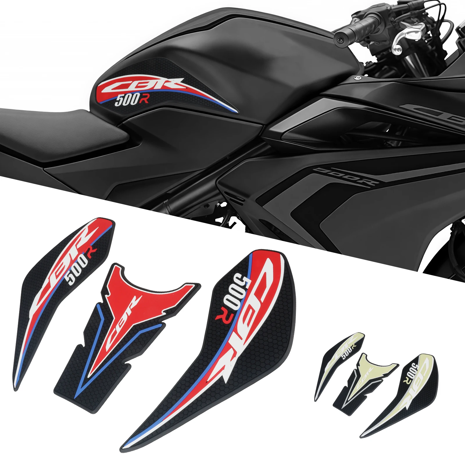 For Honda CBR500R CBR 500 R 500R Motorcycle Tank Sticker Pad Non-slip Side Fuel Rubber Waterproof Stickers