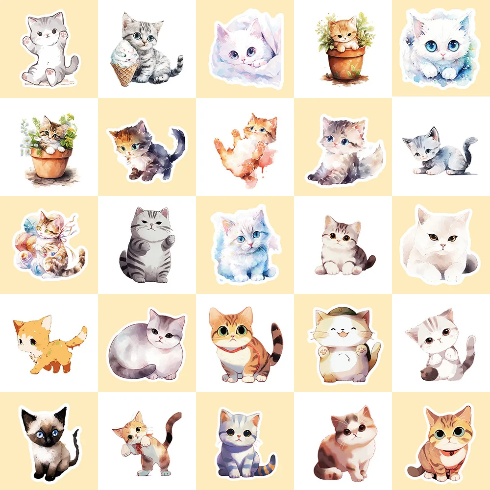 10/30/50 قطعة Kawaii أنيمي القط ملصقات لطيف الحيوان الكرتون ملصق مقاوم للماء سكرابوكينغ جدار محمول الأمتعة الشارات الديكور
