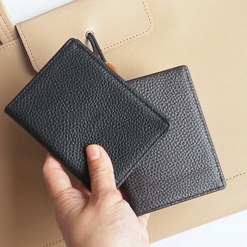 Porte-cartes en cuir véritable pour hommes, nom personnalisé, grande capacité, portefeuille d'affaires, mince, luxe, vintage, sac à cartes avec initiales gravées