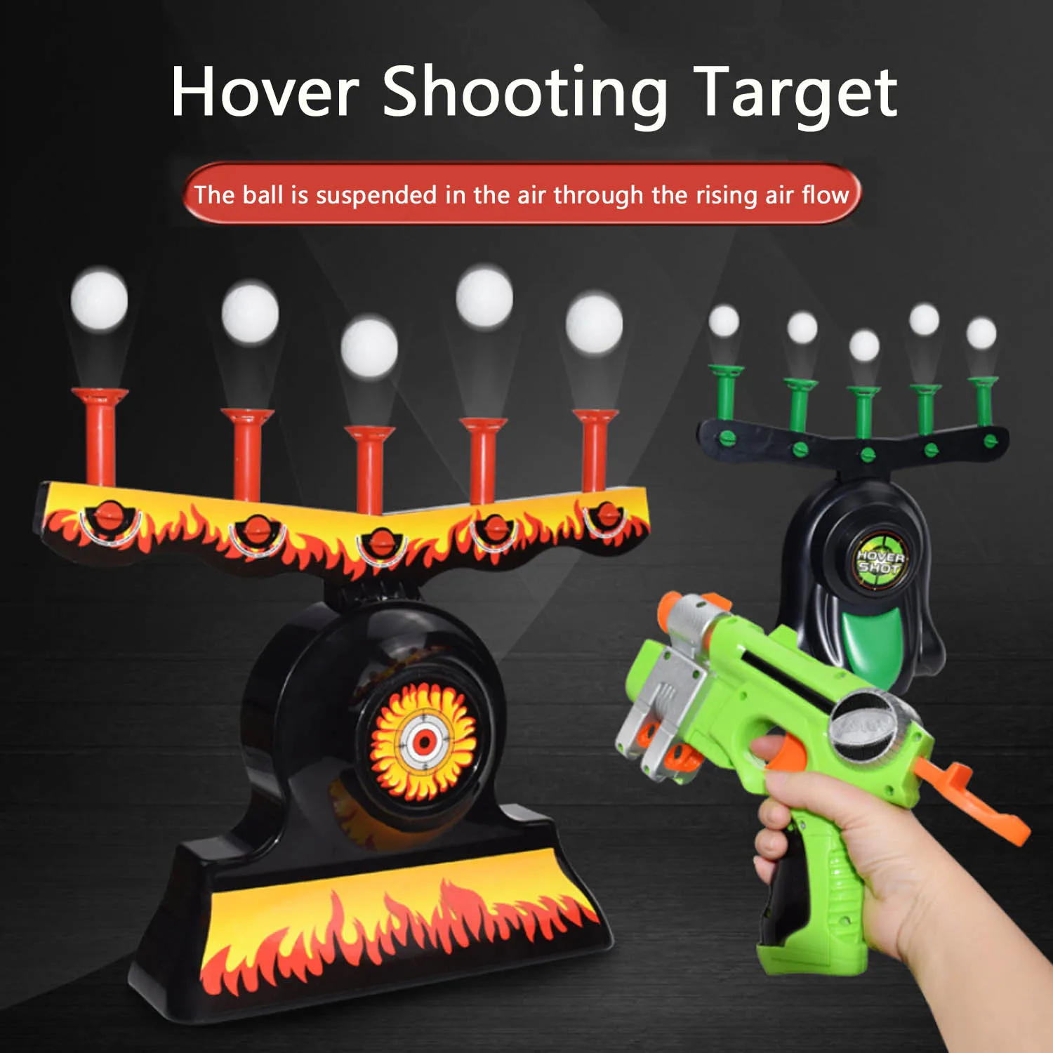 Shooting Games Kit Electric Floating Target Practice Toys + 10pcs Floating Ball + 3pcs EVA Dart + 1 pcs Gun Toy for Adults Kids