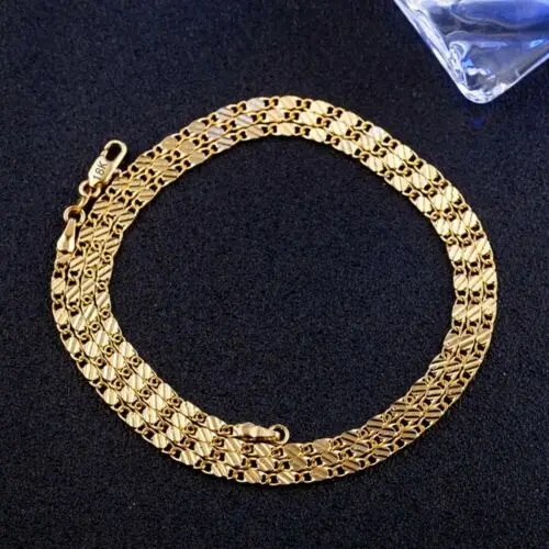 16-30inches Wholesale 18K Gold Noble Beautiful Fashion Elegant Chain Pretty Men Women Necklace Jewelry Wedding Gift