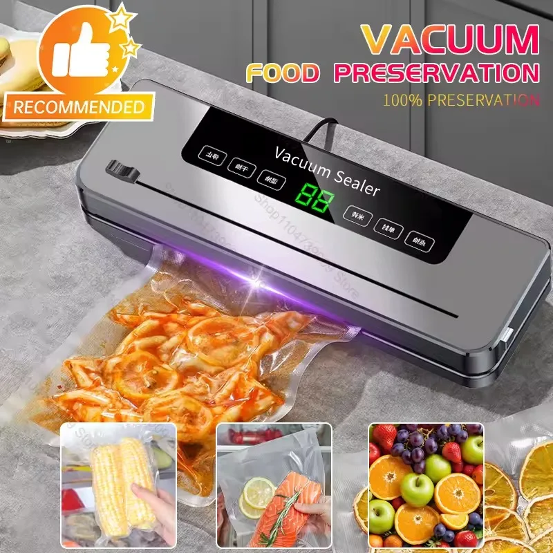 

Compact Home Vacuum Sealer Built-in Blade Touch Button Dry/Wet Dual-Use Food Preservation Kitchen Food Sealer Wholesale