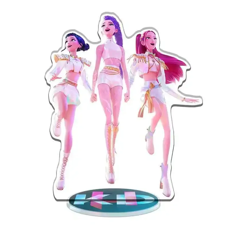 2025KPop Demon Hunters Rumi Mira Zoe platos acrílicos de pie modelo Huntrix decoración de escritorio accesorios de adorno regalo de cumpleaños