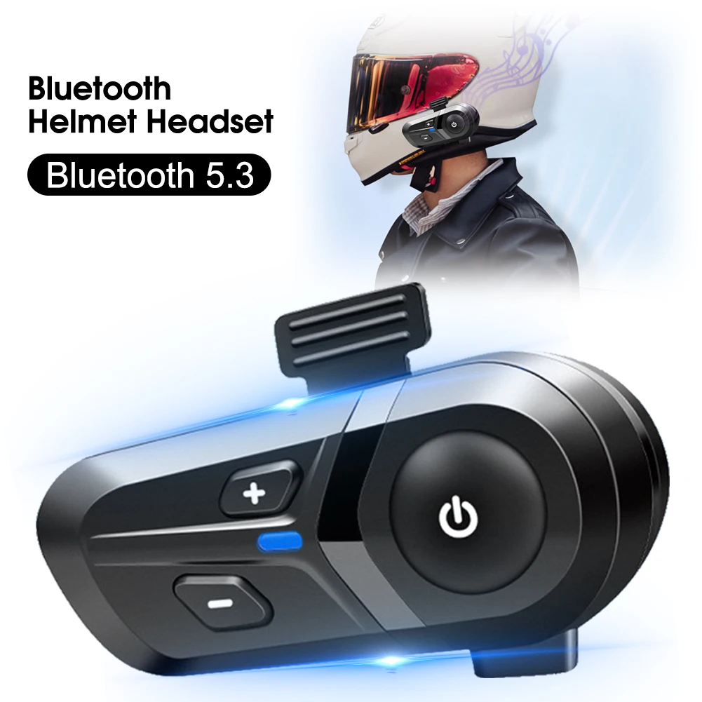 Motorcycle Helmet Headset BT5.3 Wireless Helmet Earphones Hands-free Call with Mic Intercom Headphones Waterproof for Helmet