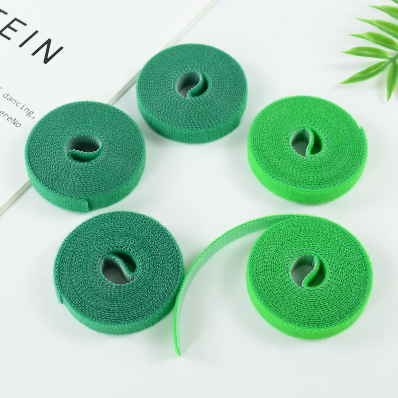 10 Rolls Green Garden Twine Charger Strap Plants Nylon Self Adhesive Bandage Magic Tapes Support Garden Accessories Plant Ties