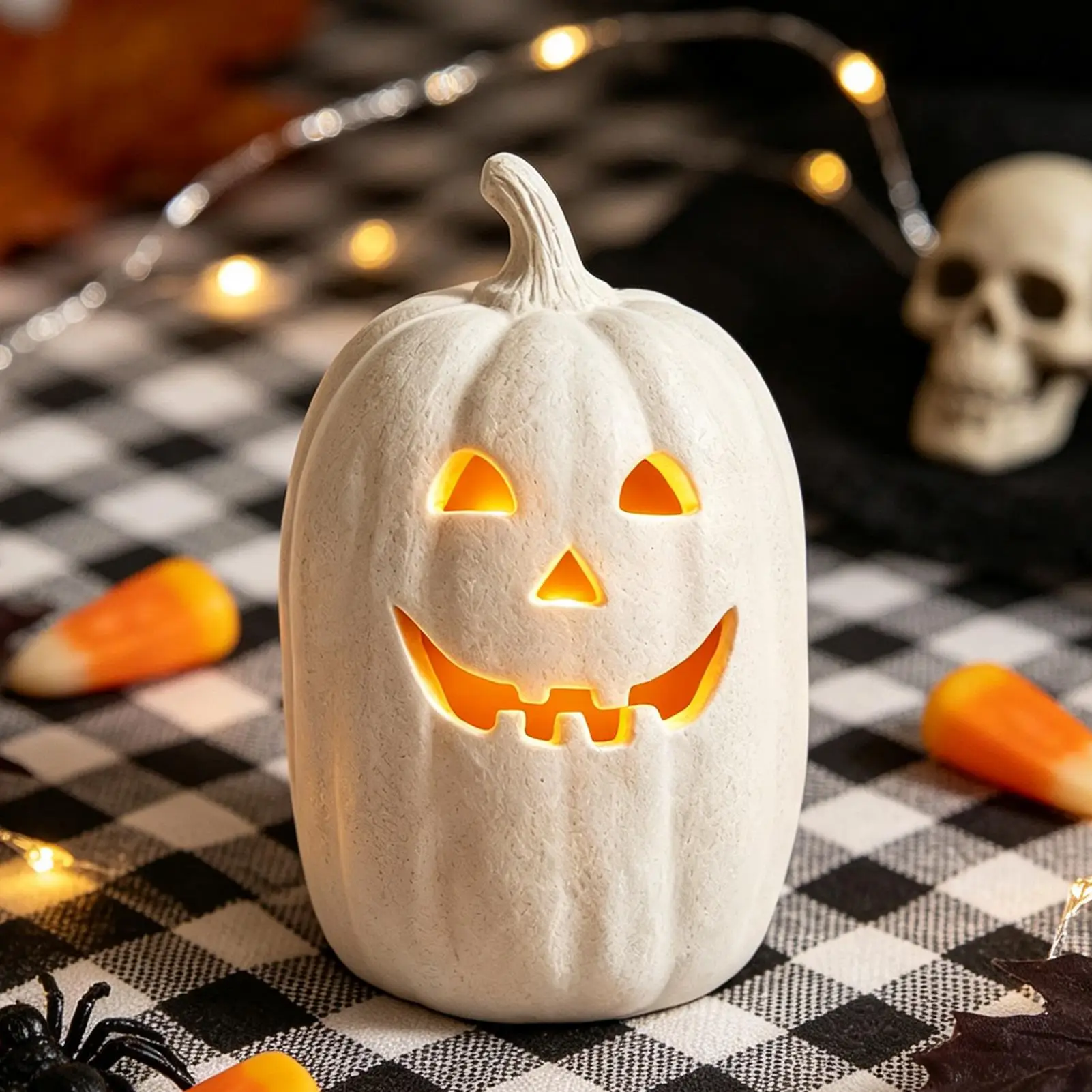 Lanternes artisanales en résine en forme de citrouille pour Halloween, décoration d'intérieur pour centre de table