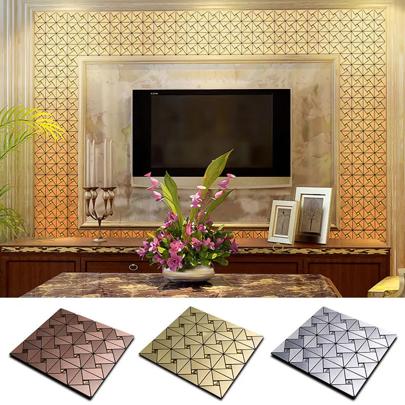 Elegant Mosaic Aluminum Backsplash Wall Tile Practical Indoor Decoration Solution For Homes Restaurants And Offices