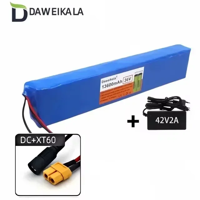 36V10S4P 13.6Ah high-power battery original 18650 lithium-ion battery pack suitable for 42V2A charger, with BMS protection board