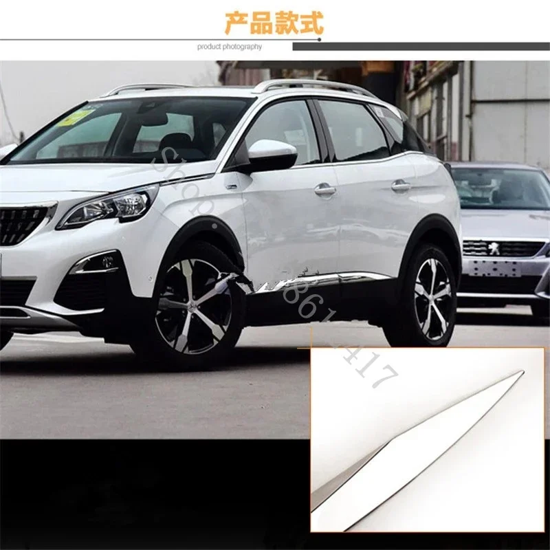 Car styling detector Stainless Steel chrome Side Door Body Cover trim sticks Strips Molding for Peugeot 3008 3008 GT 2017 -2021