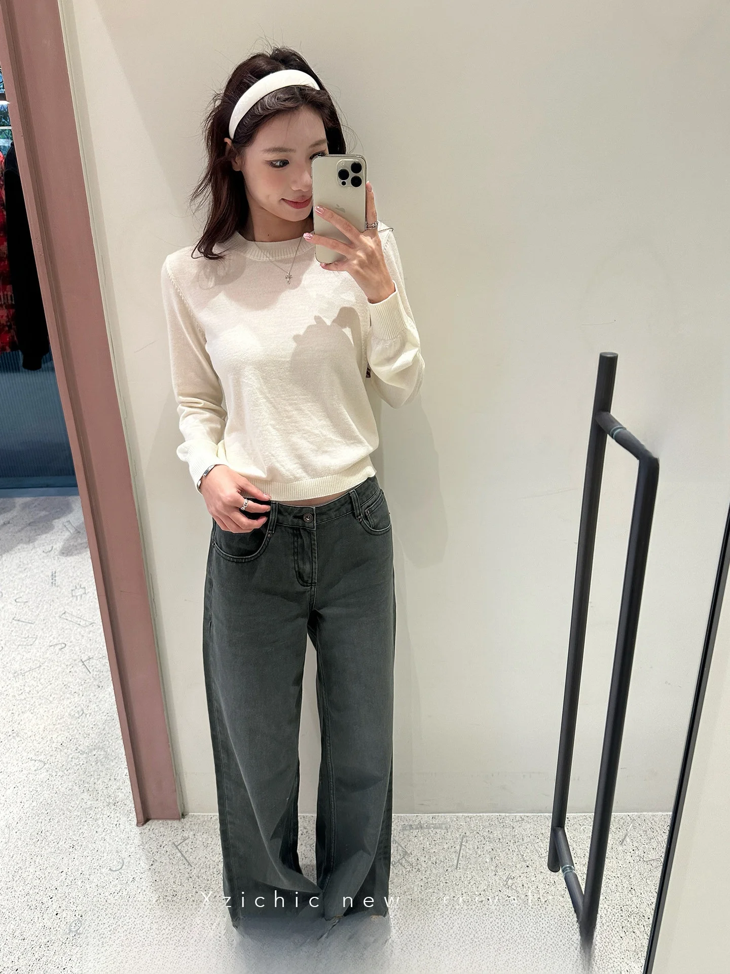 

Xzichic Классические винтажные джинсы из 100% хлопка с эффектом потертости, прямые, женские, новые, выцветшие, длинные брюки с завышенной талией