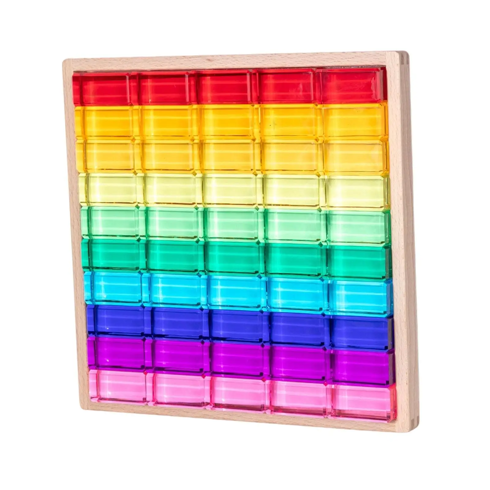 Cubos de construção de arco-íris, cubos de pedra de gema acrílica, conjunto de blocos de construção de coordenação olho-mão para crianças, brinquedo de empilhamento para crianças, presente