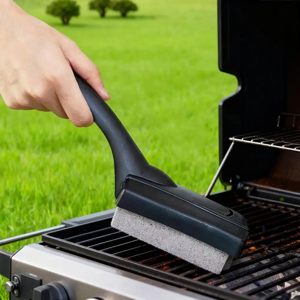 منظف شواية لبلاط الشواية من السيراميك، منظف حجر الشواية عالي التحمل مع مكشطة بمقبض لإزالة الصدأ الشحوم العنيدة #4