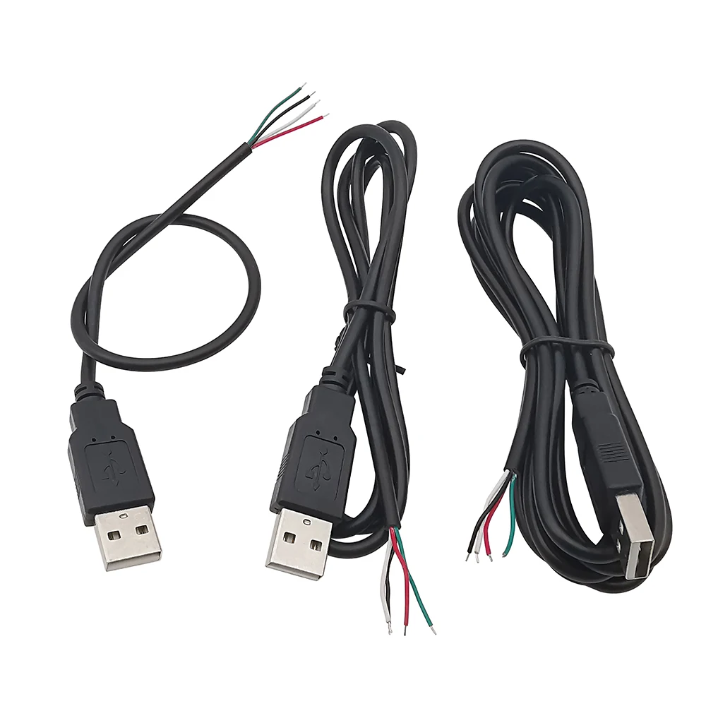 0.3m 1m 2m 5V USB kabel zasilający 2P 4P USB 2.0 żeński drut malarski wtyczka Jack ładowarka przewód ładujący przedłużacz złącze DIY