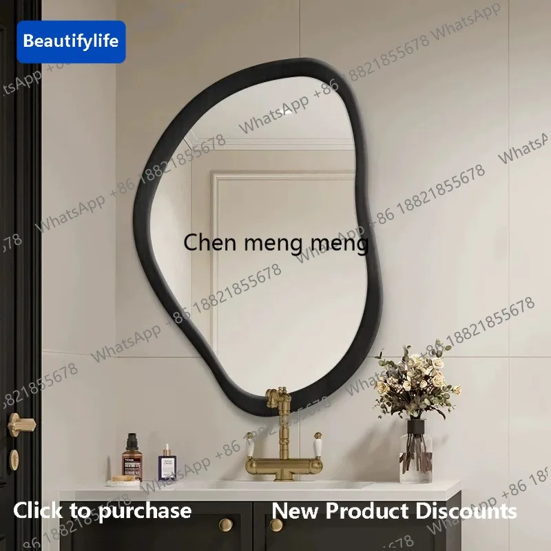 z5556Aesthetic Frame Mirror Vanity Horizontal Design Women Mirror Bedroom French Vintage Adornos Para El Hogar House Decoration