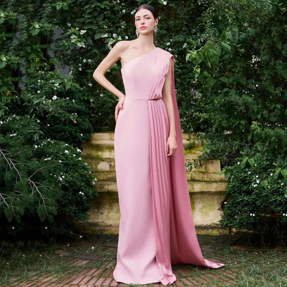 

Customized Prom Dresses One Shoulder Formal Occasion Party Gowns Elegant Straight Evening Dress Simple Vestido De Novia