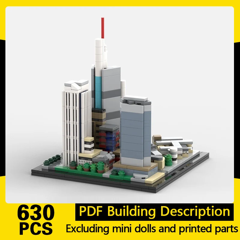 City Street View Model MOC Building Bricks High-Rise Office Building Modular Technology Gifts Holiday Assemble Children Toy Suit