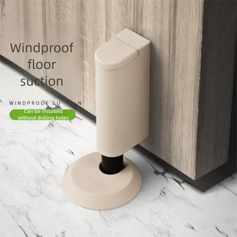 AOBT Stormproof Anti-Collision Door Suction Bedroom Bathroom Invisible Mechanical Touching Door Blocking No Punching Hole Floor