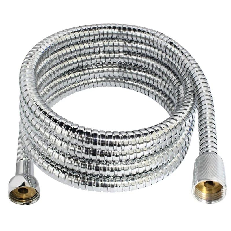 Bathroom Shower Head Hose Gasket Flexible Water Pipe 2/1.5/1M Chrome Shower Head Hose Pipe Durability Washers Stainless Steel