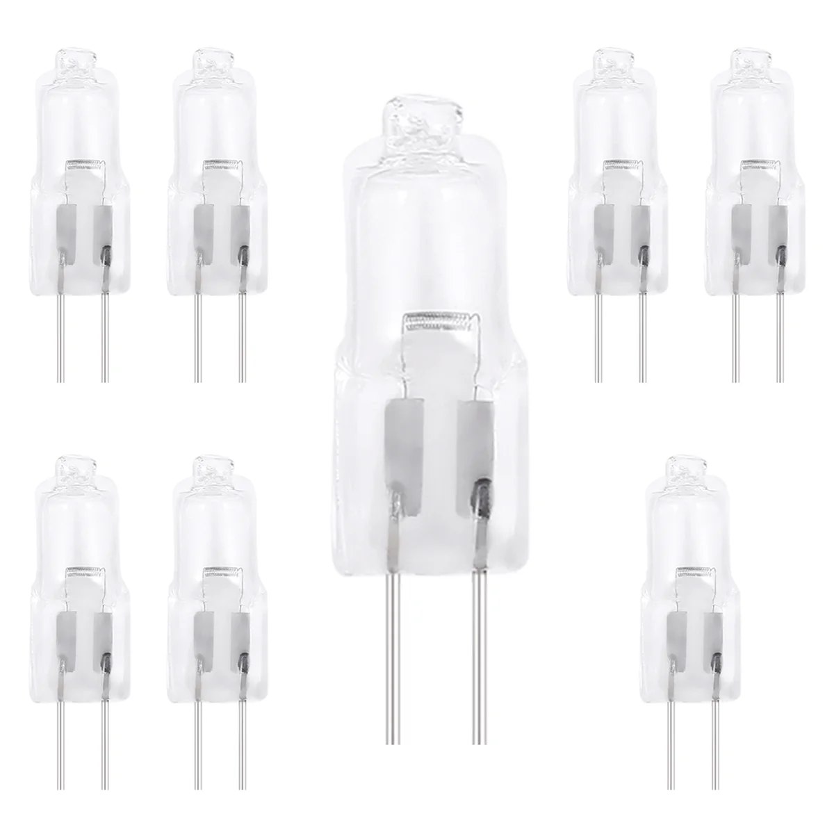 12V 20W Halogen Bulb Warm White Light Lamp Bi-Pin Base 8 Pcs