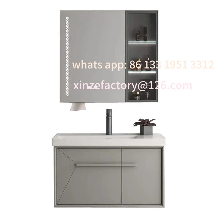 

Anti-mold stainless steel bathroom cabinet thickened integrated welded bathroom wall washstand