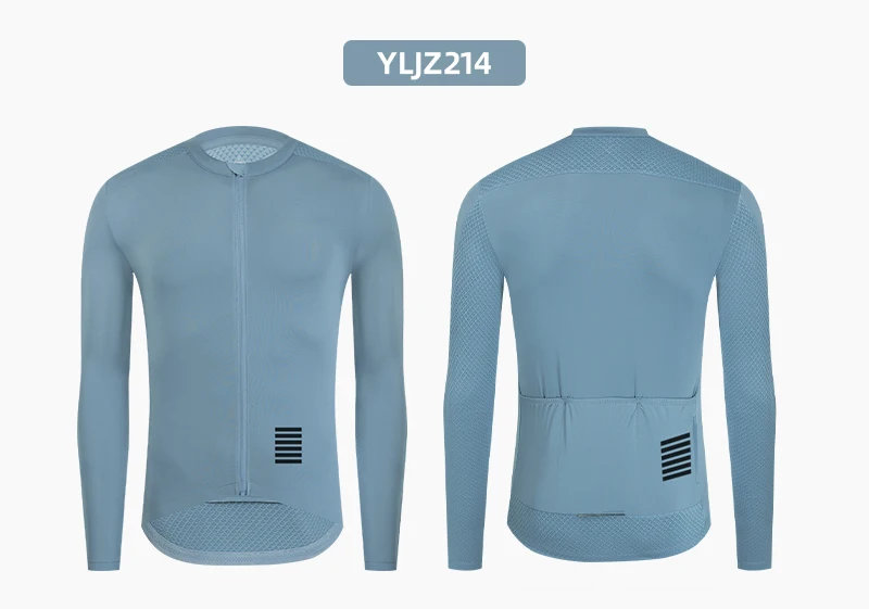 YKYWBIKE Langarm Dünne Radfahren Jersey Männer Klassische Einfarbig Pro Rennrad Rennen Tops Atmungsaktive Fahrrad Shirt Männliche Jersey – Detail 14