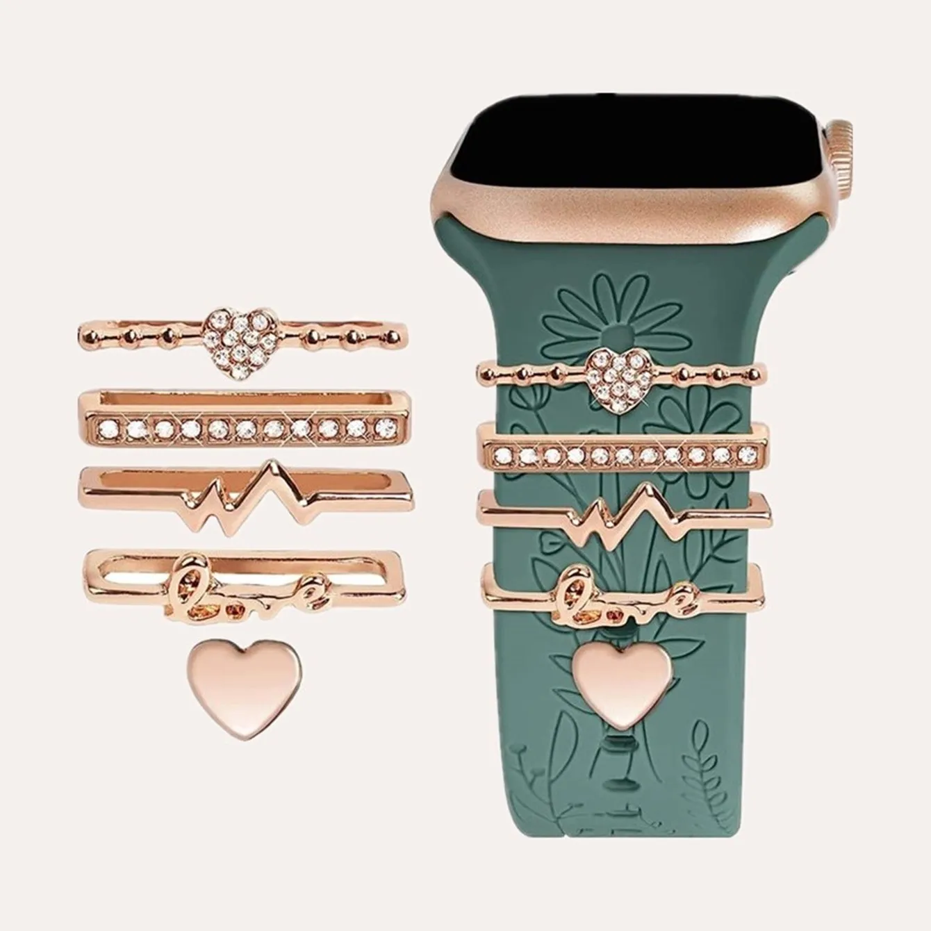 5pcs Rhinestone Watchband Ring Loops for IWatch