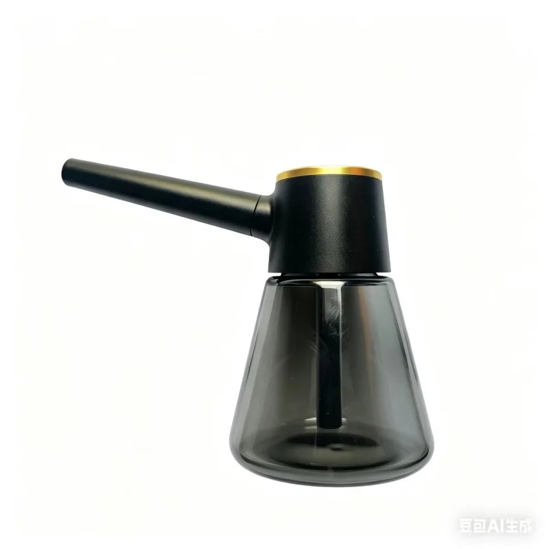 Mini Portable Glass Bubbler Pipe with Lead-Free Copper Shisha Hookah Water Filter Smoking Bottle for Personal Use