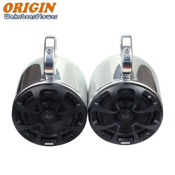 زوج من الأصل 6 1/2in لوح التزلج برج رصاصة المتكلم مصقول علب الألومنيوم قارب المتكلم جراب بدون مكبرات الصوت #3