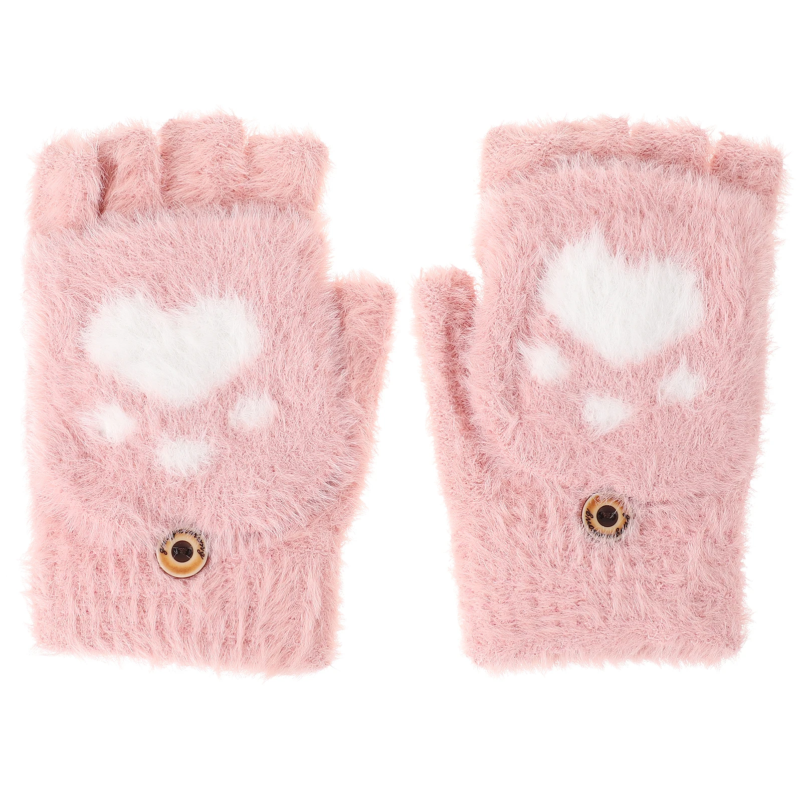 

Cat Claw Gloves Black Knit Warm Winter Finger Imitation Student Girls Thermal Ladies Mittens Flipping Gloves Warmer