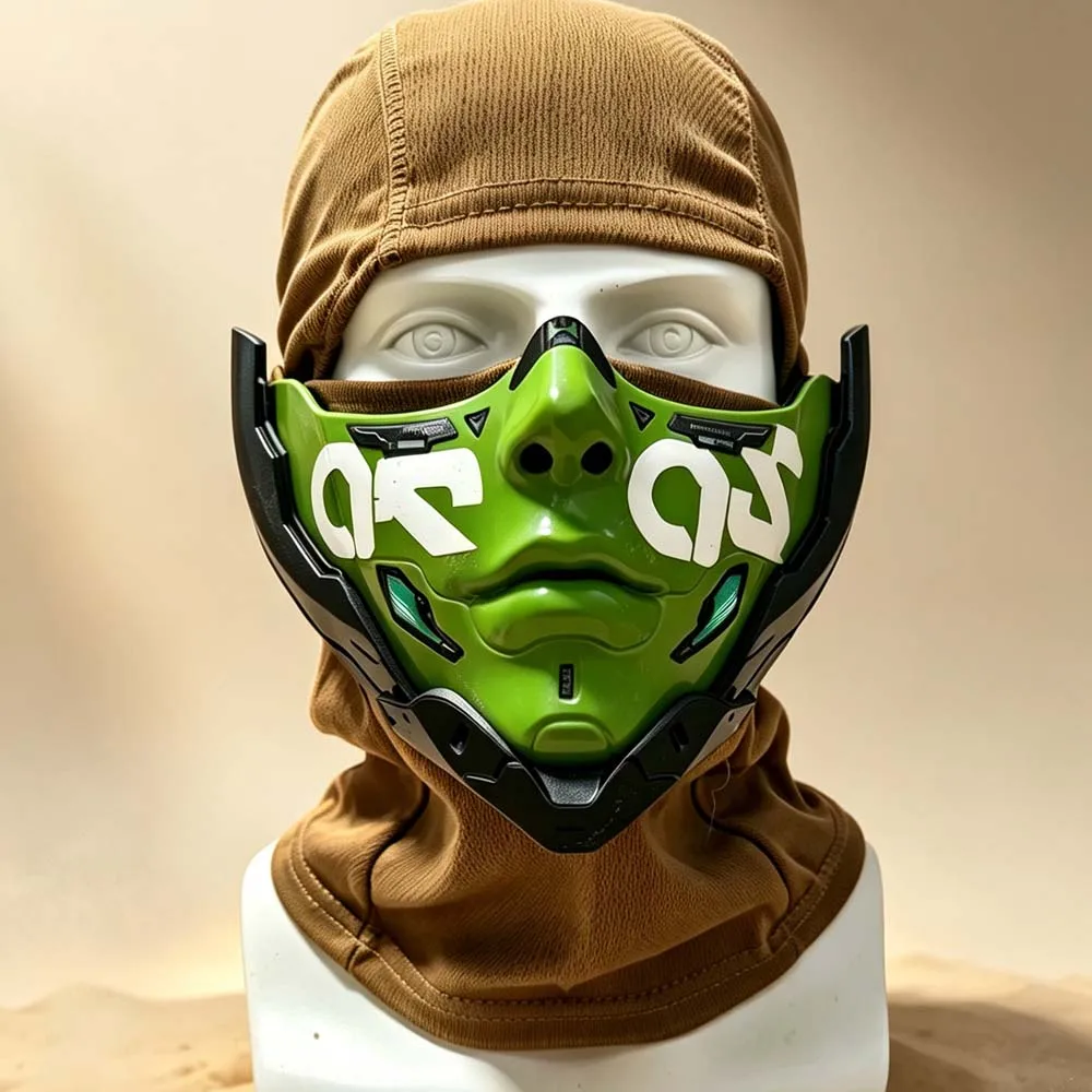 Sci-Fi Half Face Mask, Futuristic Riding Protective Sports Mask, Cool Cosplay Costume for Halloween Party, Masquerade & Airsoft