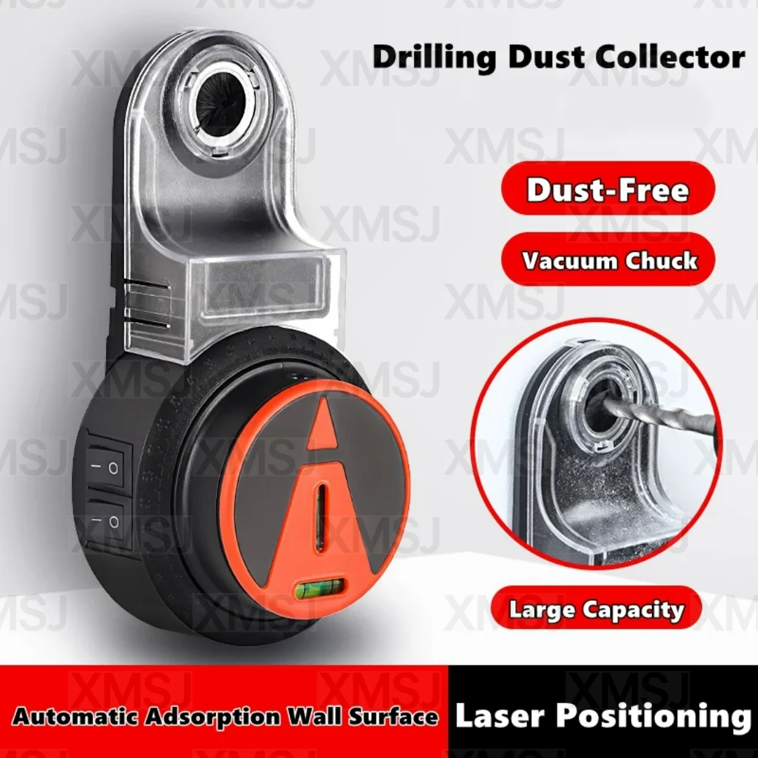 

2 in 1 Drill Dust Collector & Laser Level 360° Rotatable Drilling Dust Collector Electric Self-mounting Vacuum Sucker Drilling