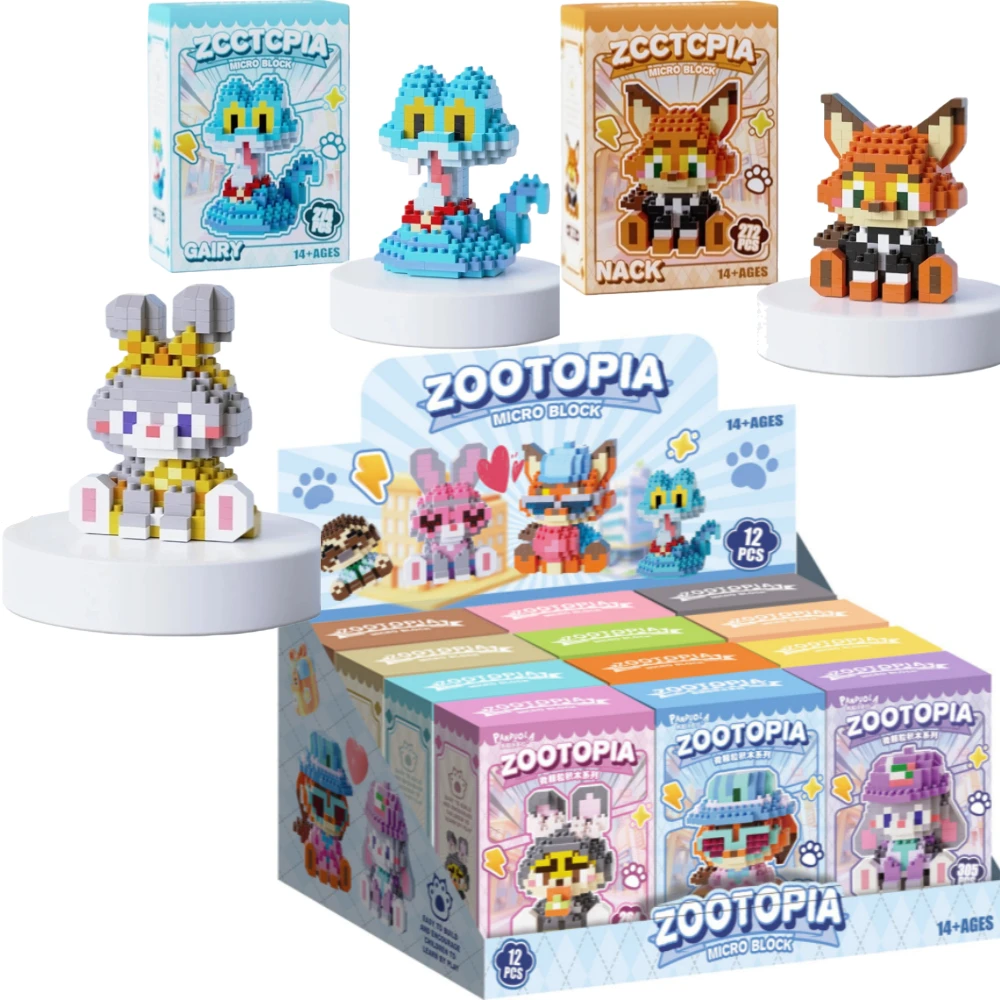 

2026 Disney Zootopia Blind Box Lego Judy Hopps Nick Wilde Figure Cartoon Character Blocks Model Toys for Child Birthday Gifts