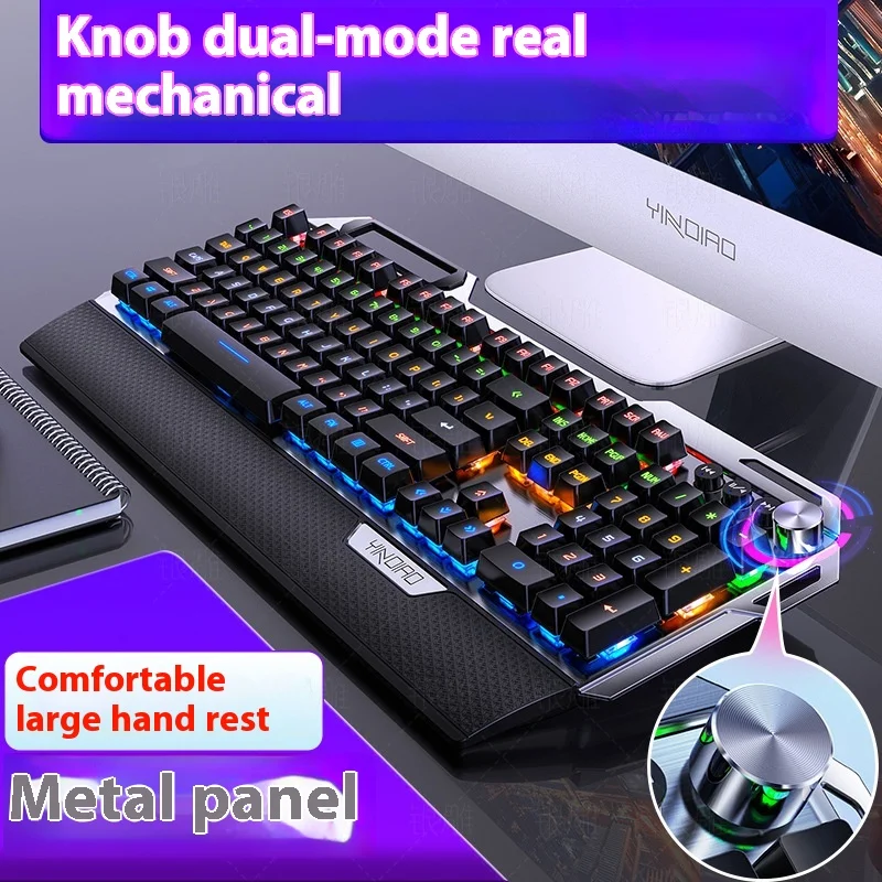 Silver Engraving K100 Metal Solid Mechanical Keyboard Hand Support Laptop Desktop Office RGB Backlight Gaming Shaft Usb Cable