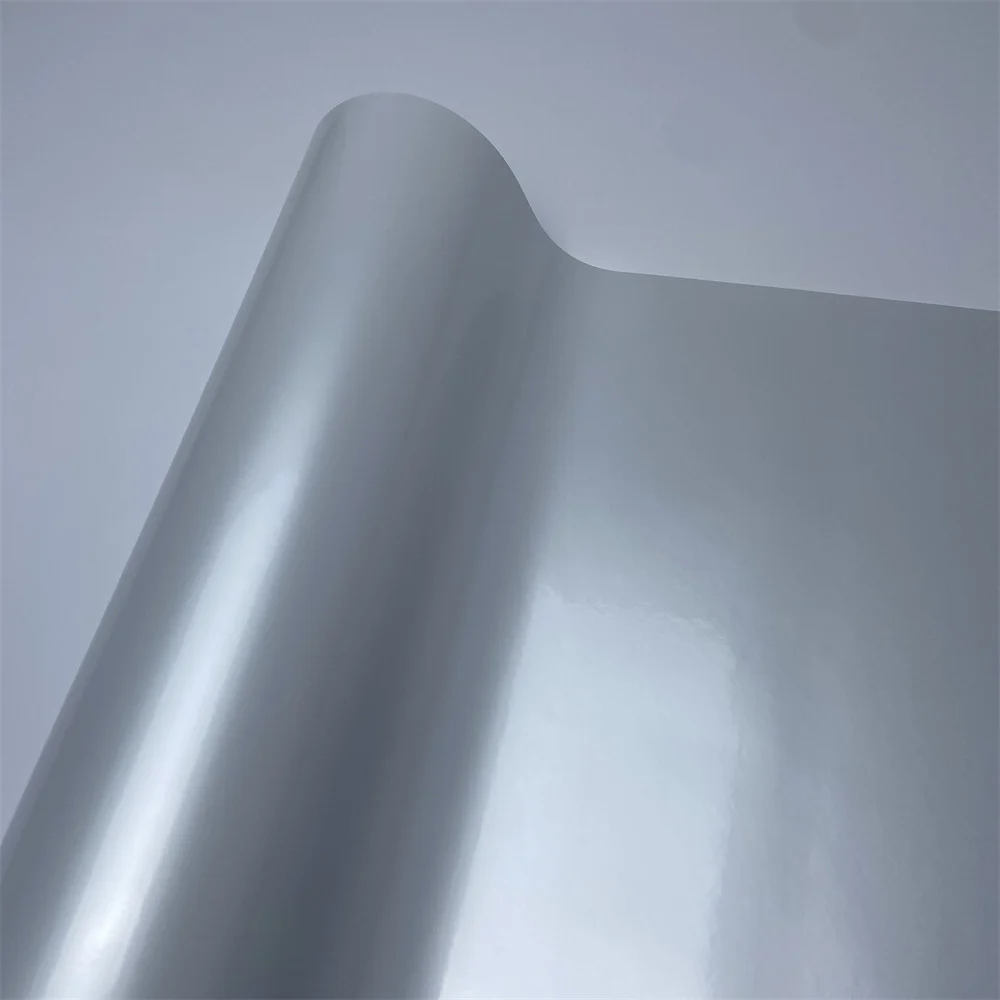 Gloss Pearl Vinyl Wrap Film Car Wrapping Aufkleber Glanzweiß Selbstklebende Farbwechselfolie für Fahrzeug- und Motorrad-Aufkleber