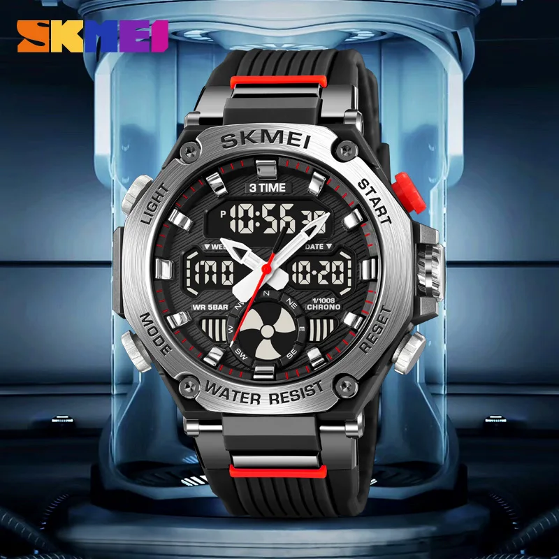 SKMEI 2223 S-shock Sport Watch for Man 3Time Digital Watches Countdown Stopwatch Waterproof Fashion Men\'s Clock Original